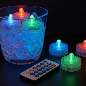 13 Submersible LED Candle Lights Waterproof RGB Color Changing Tealights with Remote Control for Ice Bucket Vase