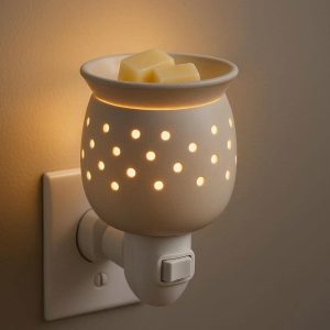 Wax Melt Warmer LED Lamp Plug In Ceramic Aromatherapy Tart Burner Minimalist Flameless Fragrance Light for Spa