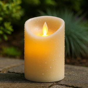 15 Outdoor Flameless Pillar Candle Large Plastic Waterproof LED Light Heat Resistant Sunproof Candle for Garden