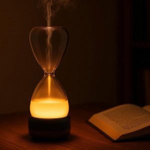 26 Hourglass Motion Aromatherapy Lamp Silent Fan Essential Oil Diffuser Waterless Ambient Light for Reading Room
