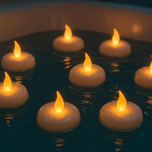 Waterproof Floating LED Candles Water Activated Flickering Tealights Flameless Pool Lights Pack for Bathtub Wedding
